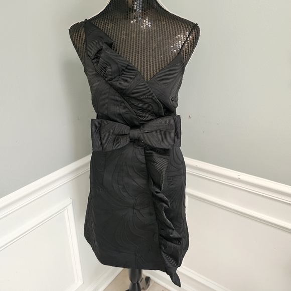 Milly New York size 4 bow brocade wrap cocktail dress - Picture 5 of 16